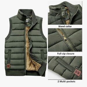 Men's Olive Green Puffer Vest